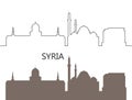 Syria logo. Isolated Syria architecture on white background